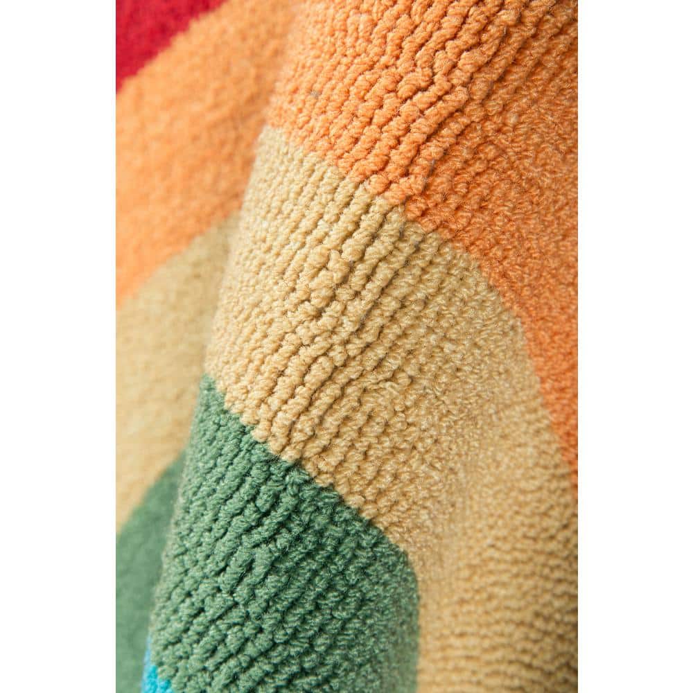 Multicolor Half Moon Rainbow Kitchen Mat with Cotton Backing