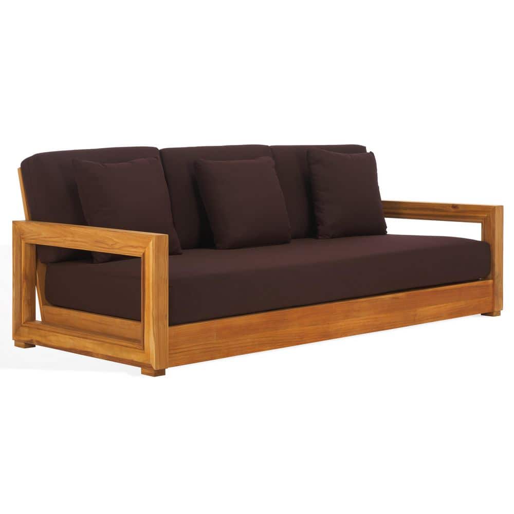 Montford 2-Person Teak Outdoor Bench with Dark Brown Cushion price history on PriceWatchPro