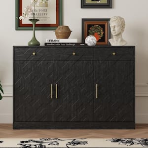 FUFU&GAGA Gray 33.5 in. H Wooden Accent Storage Cabinet with