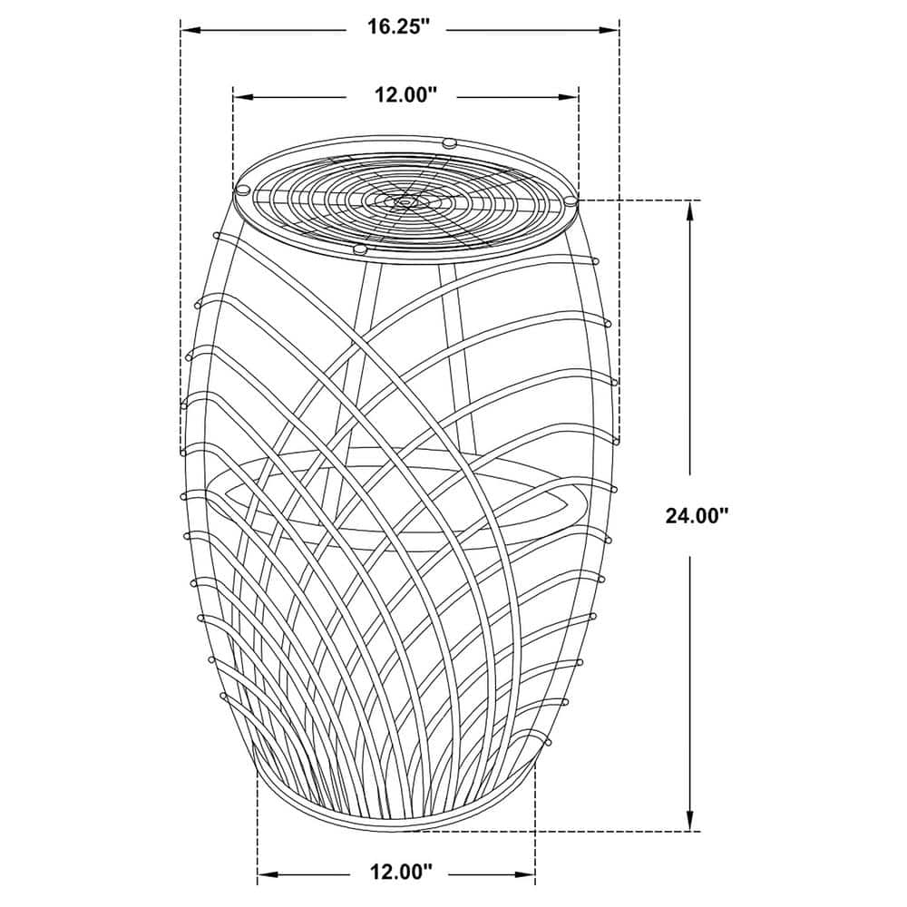 Natural Brown Rattan and Glass Round End Table