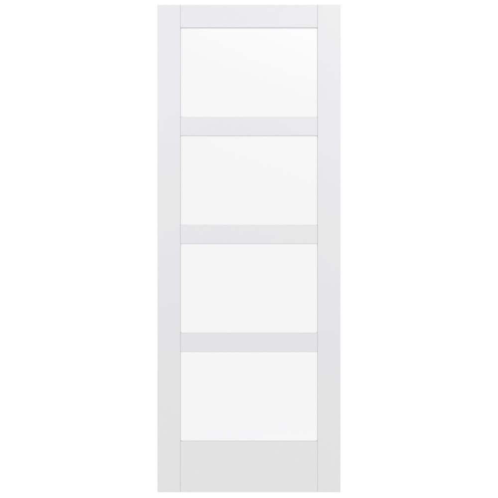 36 in. x 96 in. MODA Primed PMC1044 Solid Core Wood Interior Door Slab w/Clear Glass price history on PriceWatchPro