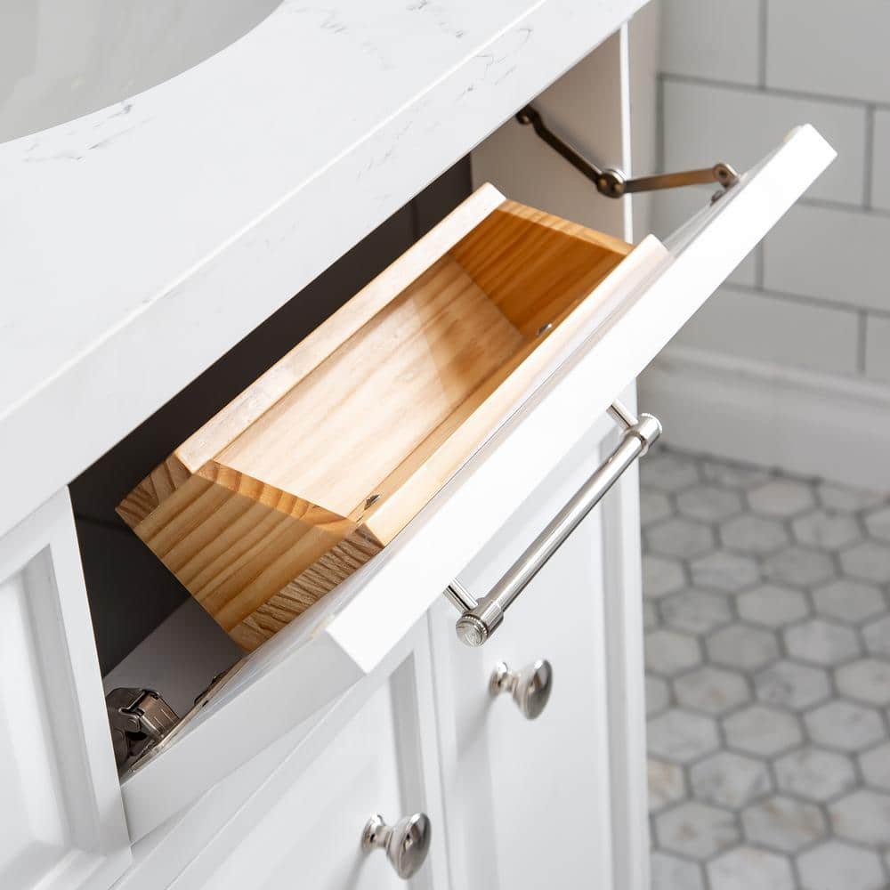 Palace 60'' Pure White Double Vanity with Quartz Top