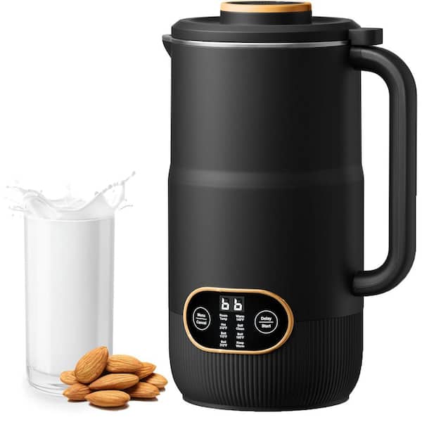 35 oz. Automatic Single Speed Black Milk Maker Blender Machine with Delay Start, Keep Warm, Self-Cleaning, Boil Water