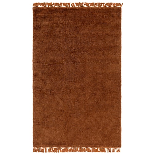 Vermont 5 ft. x 8 ft. Rust Solid Textured Area Rug
