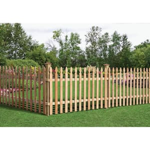 3-1/2 ft. x 8 ft. Western Red Cedar Spaced Picket French Gothic Fence Panel Kit