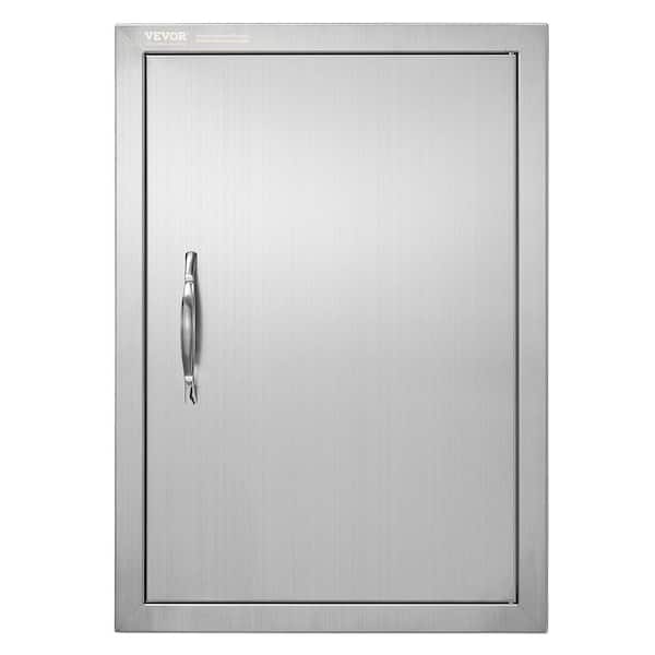 VEVOR Single Outdoor Kitchen Door 18 in. W x 24 in. H BBQ Access Door Stainless Steel Flush Mount Door Wall Vertical Door