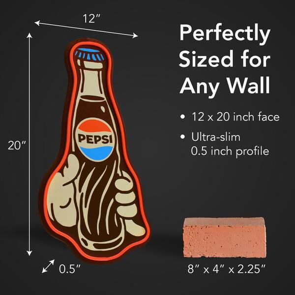 American Art Decor 20 in. x 12 in. Brown Licensed Pepsi Bottle LED