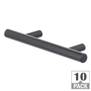 Carbon Steel 3 in. (76 mm) Matte Black Classic Cabinet Pull (10-Pack)