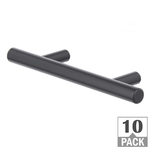 Everbilt Carbon Steel 3 in. (76 mm) Matte Black Classic Cabinet Pull (10-Pack)