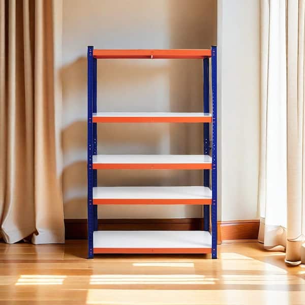 Tileon 5-Shelf Metal Pantry Organizer with Adjustable Height 2000 lbs. Capacity Multipurpose Storage Utility Rack-Blue