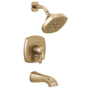 Stryke 1-Handle Wall Mount 5-Spray Tub and Shower Faucet Trim Kit in Champagne Bronze (Valve Not Included)