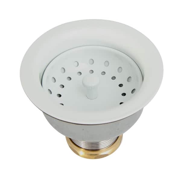 Barclay Products 3-1/2 in. Stainless Steel Kitchen Strainer Drain in White