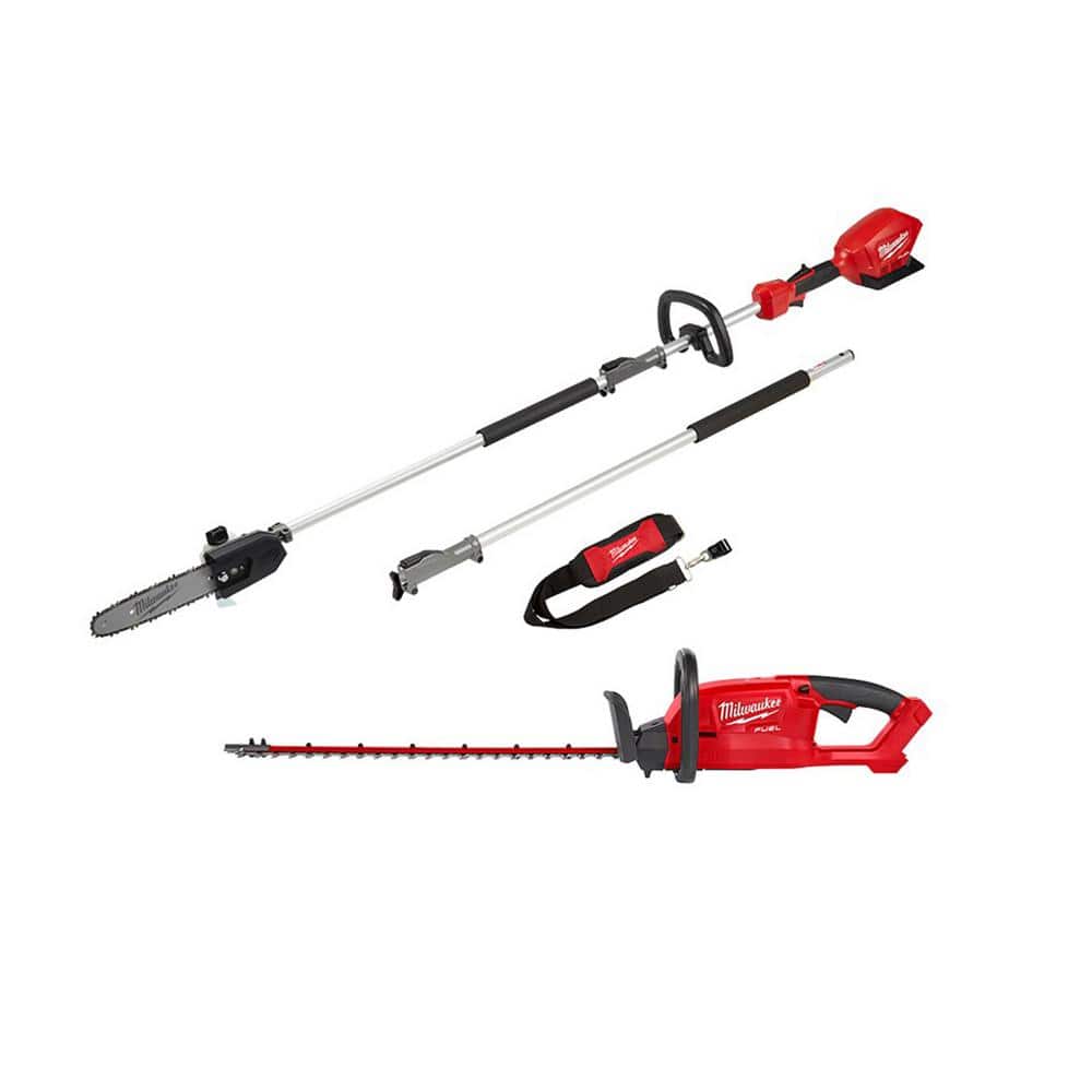 Milwaukee M18 FUEL 10 in. 18V Lithium-Ion Brushless Electric Cordless Pole Saw & M18 FUEL 24 in. Hedge Trimmer Combo Kit (2-Tool) -  2820PS-2726
