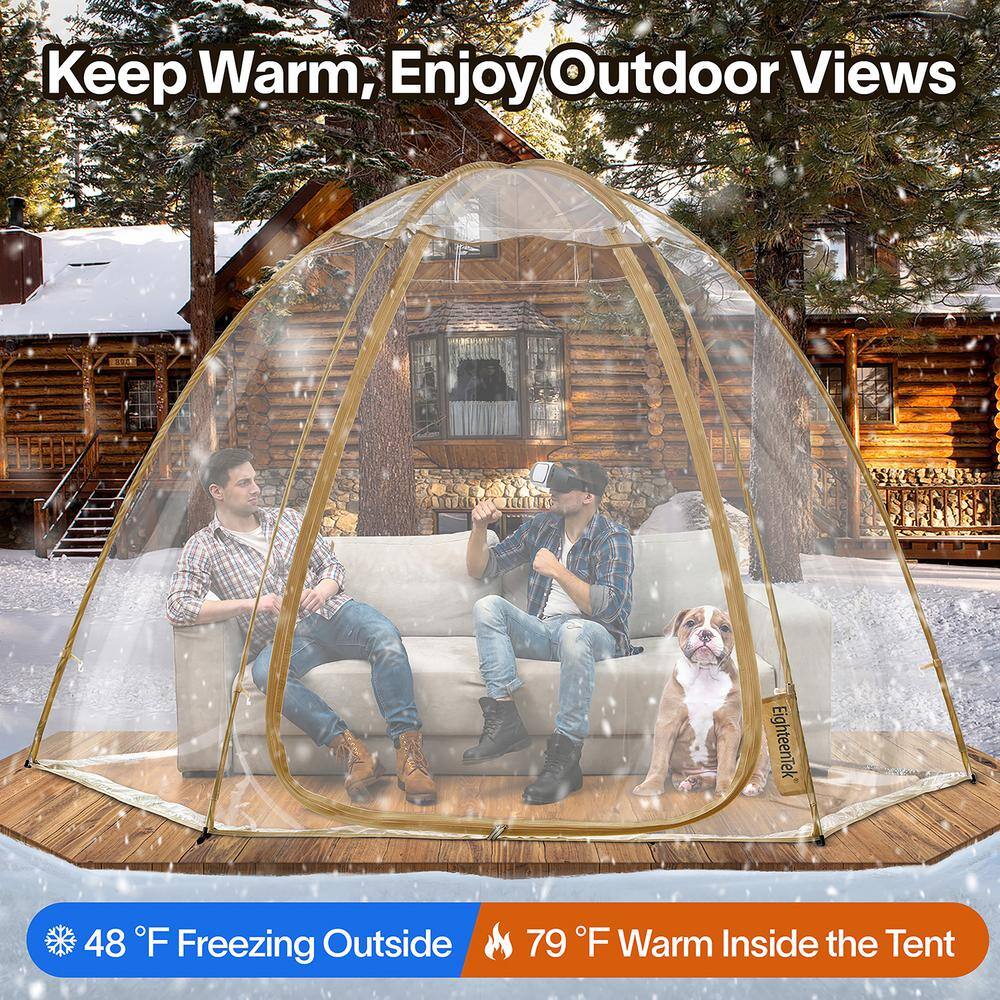EighteenTek Transparent Pop-Up Bubble Tent Canopy Gazebo