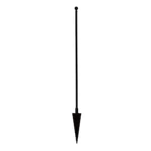 Beaumont 53.3 in. H x 3 in. x 3 in. Black Steel Fence Post and Stake