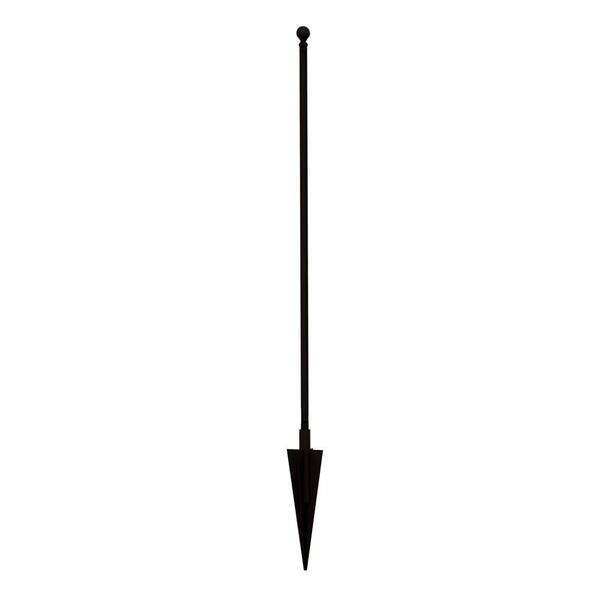 Vigoro Beaumont 53.3 in. x 3 in. x 3 in. Black Steel Fence Post and Stake