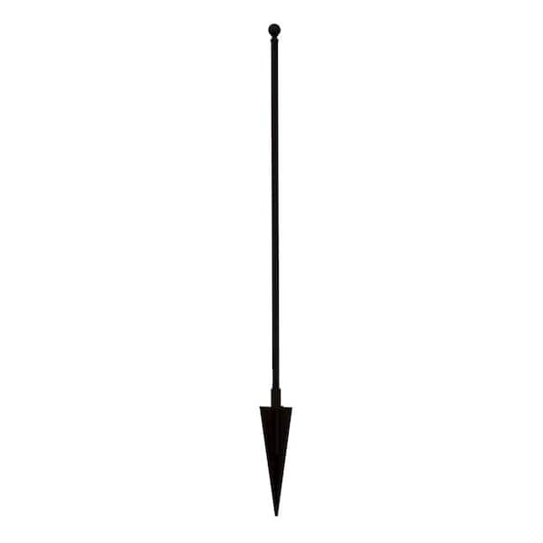 Vigoro Beaumont 53.3 in. H x 3 in. x 3 in. Black Metal Fence Garden Post and Stake (16-Pack)