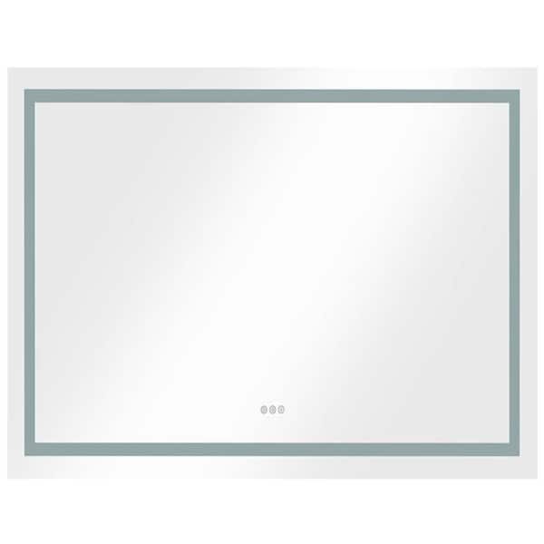 HBEZON 28 in. W x 36 in. H Rectangular Frameless Anti-Fog Adjustable Light Wall Mount Bathroom Vanity Mirror in Backlit Light