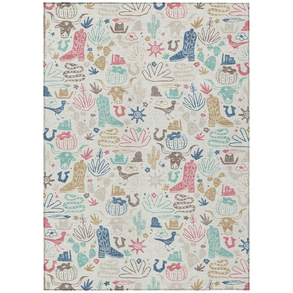 Chantille Machine Washable Indoor/Outdoor Abstract ACN2512 Linen 8 ft. x 10 ft. Area Rug price history on PriceWatchPro