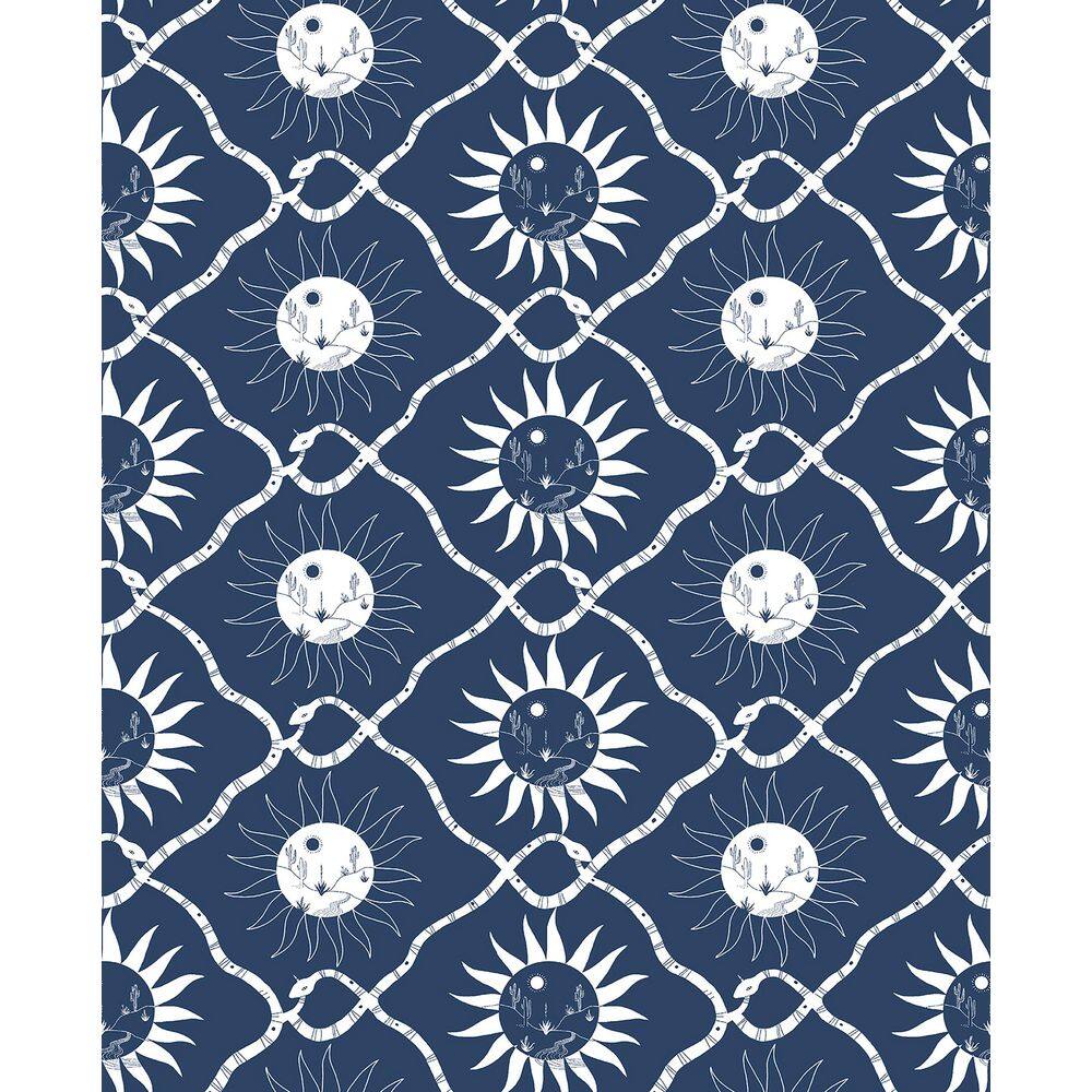 Sol Baltic Azure Vinyl Peel and Stick Wallpaper Roll (Covers 30.75 sq. ft.)