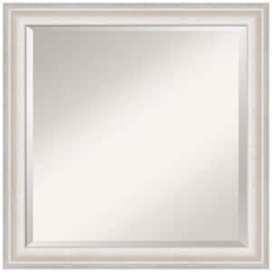 Medium Square Trio White Wash Silver Beveled Glass Casual Mirror (23.5 in. H x 23.5 in. W)