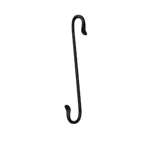 8 in. Tall Black Powder Coat Iron Multi-Use Double Ended S-Hook