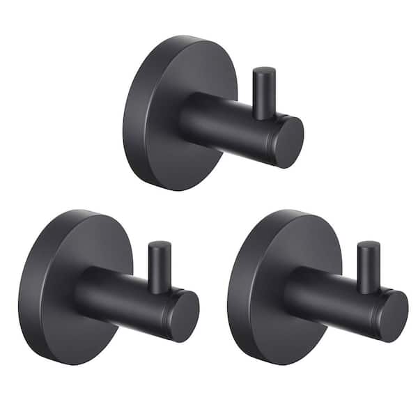 Bathroom Accessories J-Hook Robe/Towel Hook 3PCS in Matte Black