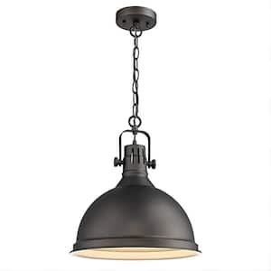 15.4 In.1-Light Oil Rubbed Bronze Pendant Light with Metal Shade