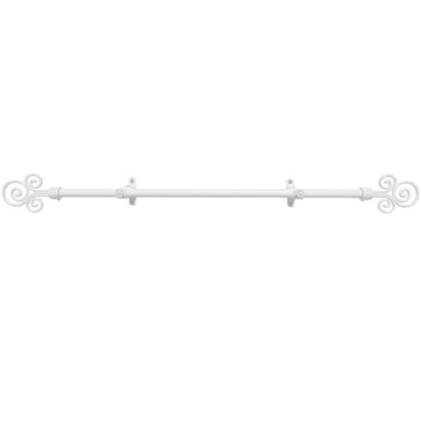 ACHIM Metallo Imperial White Decorative Rod and Finial 28 in. - 48 in.