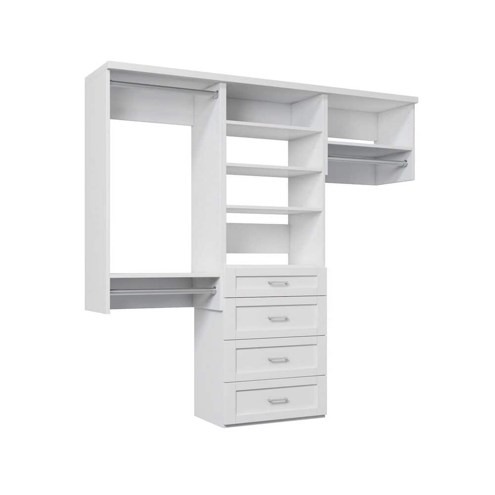 VIA Closets 54 in. W Tranquil White Reach-in Wall-Mount 3-Rod 4