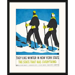Ski Poster I Framed Giclee Vintage Art Print 23 in. x 29 in.