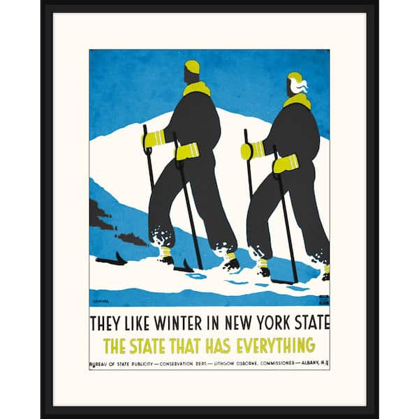 Melissa Van Hise Ski Poster I Framed Giclee Vintage Art Print 23 in. x 29 in.