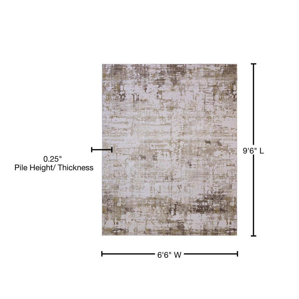 Quattro Alder Ivory 6' x 9' Easy-Care Kids Area Rug