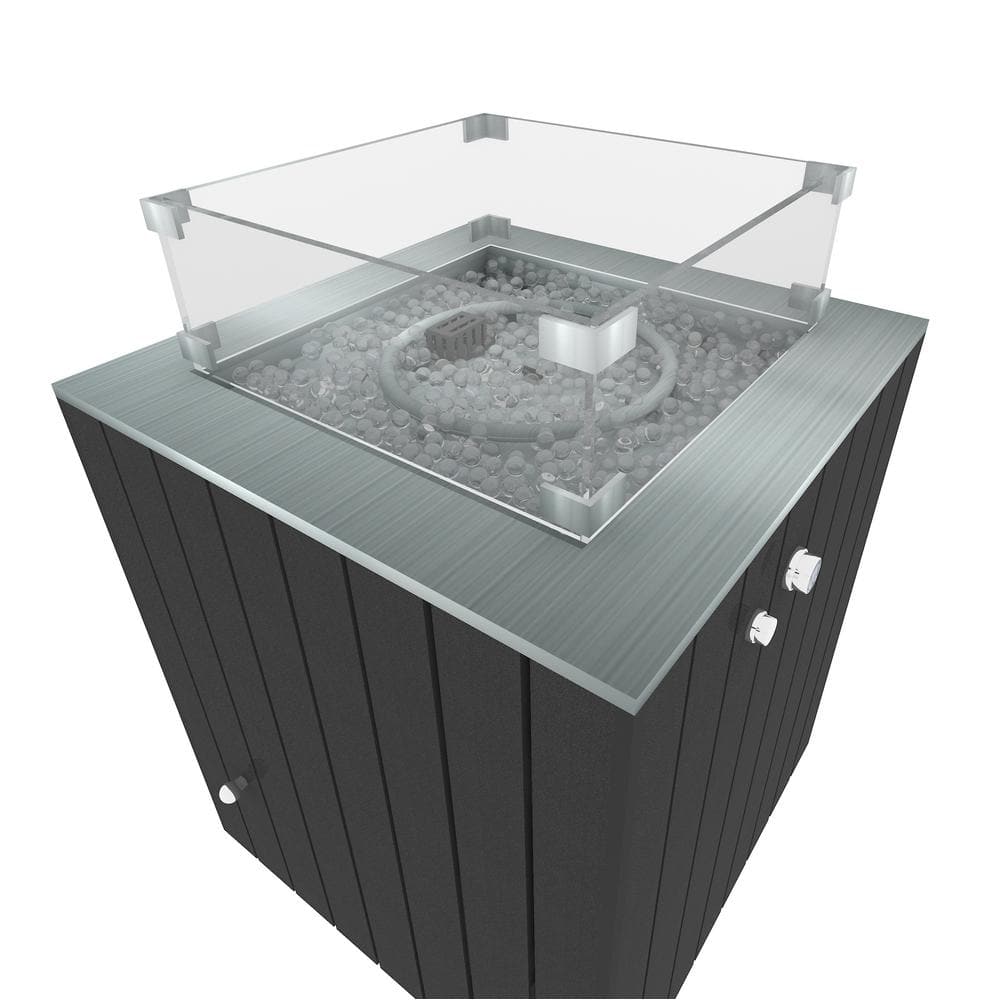 50,000BTU 24 in. Square Metal Outdoor Fire Pit Table Gas Propane Fire Table