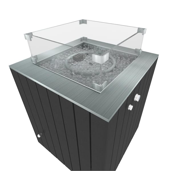 Unbranded 50,000BTU 24 in. Square Metal Outdoor Fire Pit Table Gas Propane Fire Table, Gas Fire Table