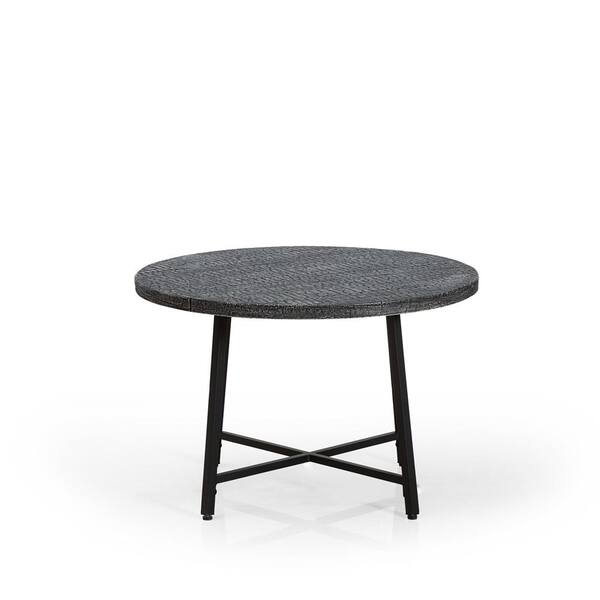 Z-joyee 28 in. Black Round Composite Coffee Table