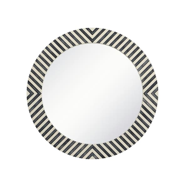 Unbranded Medium Round Chevron Contemporary Mirror (24 in. H x 24 in. W)