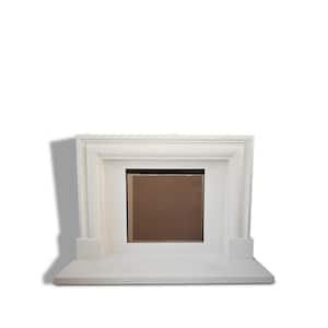 Dynasty Rubbens 66 in. x 49-3/8 in. Full Surround Mantel in Natural White Limestone with Honed Finishing