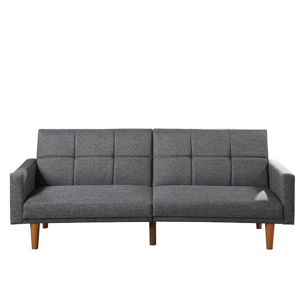 Venetian Worldwide Blue Gray Polyfiber Square Tufting Adjustable Sofa Sleeper