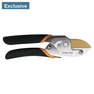 5/8 in. Cut Capacity Titanium Coated Steel Blade with Non-Slip Grip Anvil Hand Pruning Shears