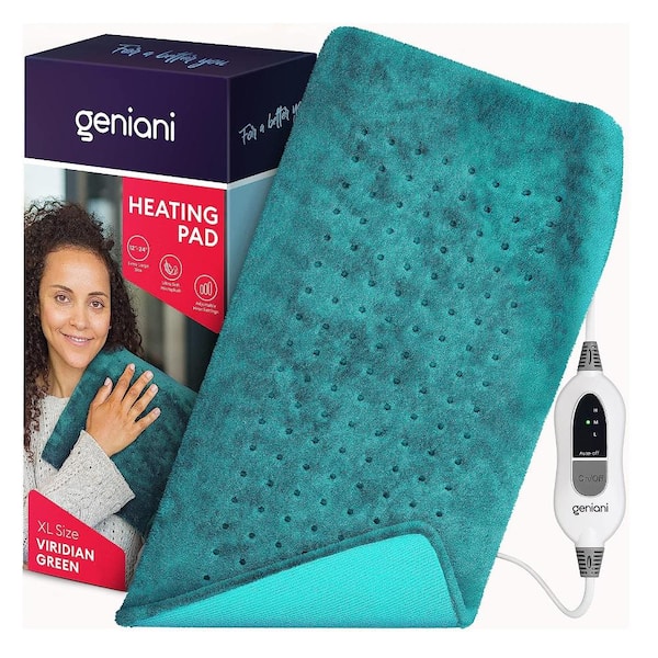 Aoibox Washable Electric Heating Pad for Back Pain, Cramps Relief with Auto Shut Off, Viridian Green