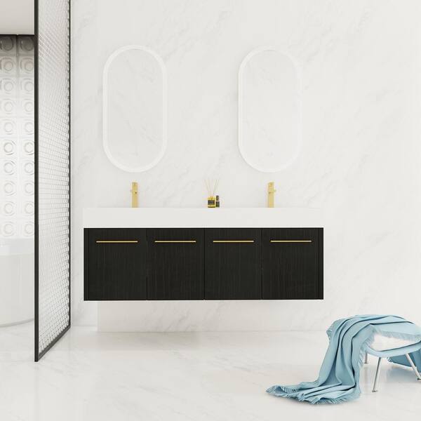Staykiwi 59.1 in. W x 18.1 in. D x 22.4 in. H Wall Mounted Bath
