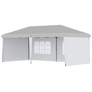 10 ft. x 20 ft. Outdoor Instant Gazebo Heavy-Duty Pop Up Canopy Tent with 4 Sidewalls White