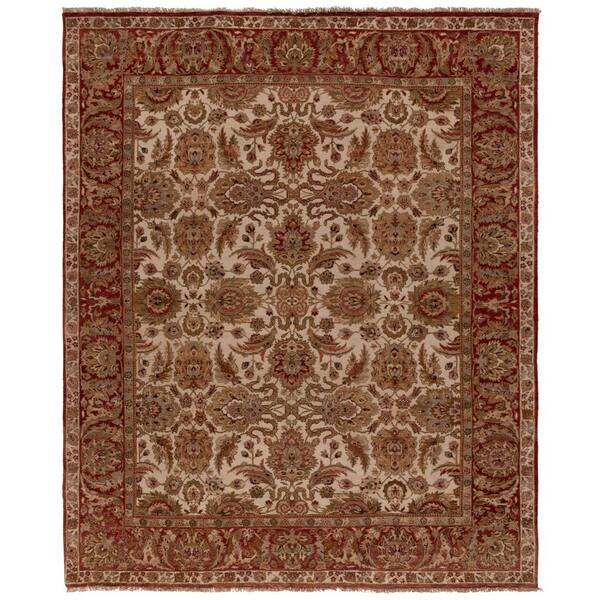 Old World 3 ft. x 5 ft. Ivory/Rust Ornate Area Rug