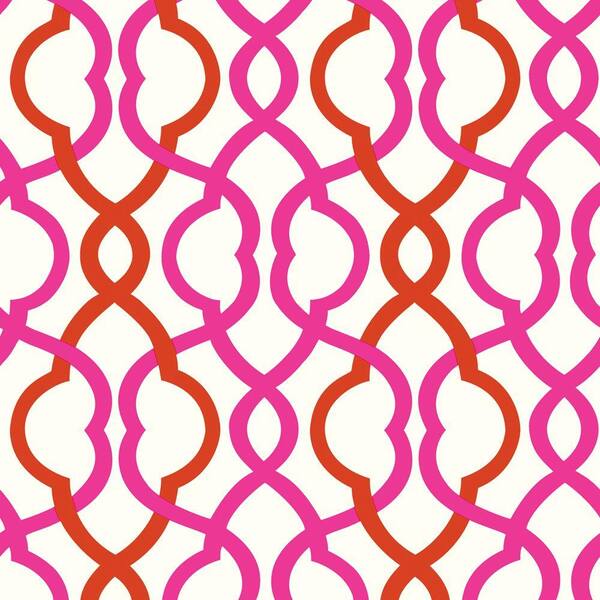 The Wallpaper Company 8 in. x 10 in. Make Waves Fuscia/Red Wallpaper Sample