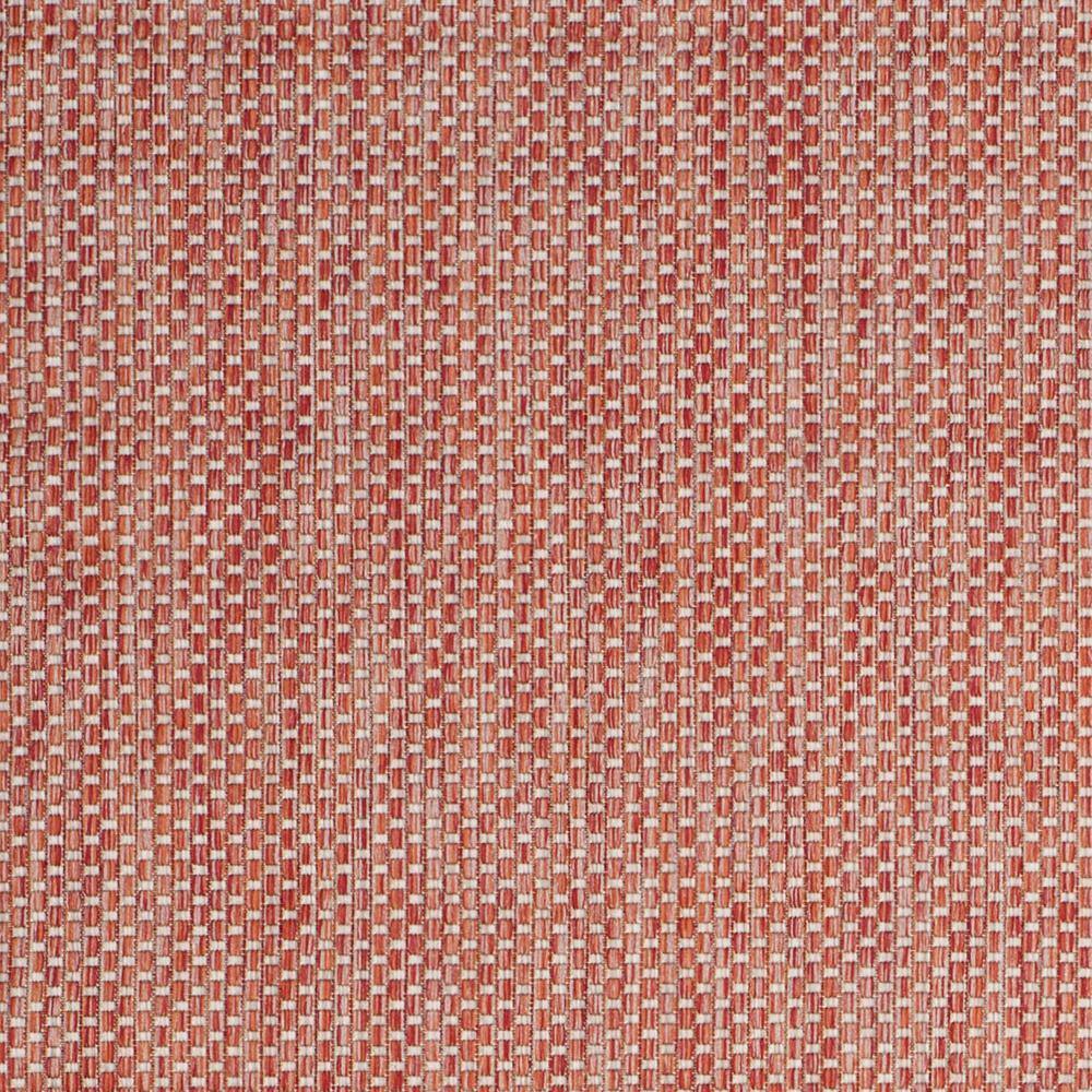 Terracotta and Beige Square Outdoor Area Rug