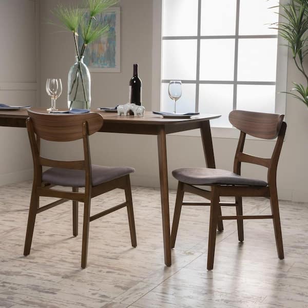 gray and wood dining chairs