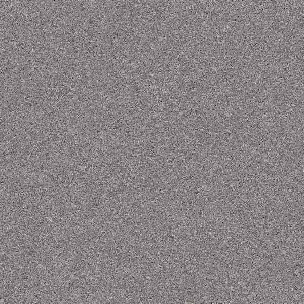 Home Decorators Collection Cherry On Top I Night Air Gray 42 oz. Solution Dyed Polyester Texture Installed Carpet