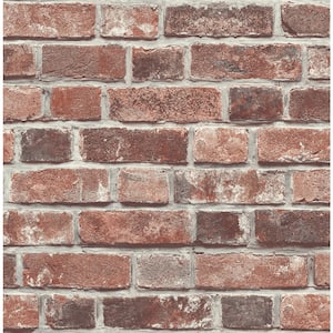 Brick Red Vinyl Peel and Stick Wallpaper Roll (Covers 30.75 sq. ft.)