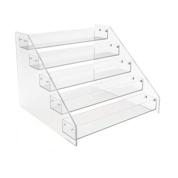 4 Tier Clear Acrylic Widen Tiered Countertop and Cabinet Spice Rack Vertical Shelves Organizer